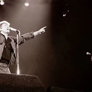 The Who in Concert - January 1983 Toronto Canada. Roger Daltrey singing on stage