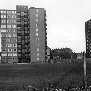The Wingate Towers flats as seen from Liverpool Road. Huyton, Knowsley, Merseyside