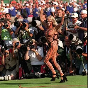 Woman Streaker Royal Troon golf Open July 1997 body painting