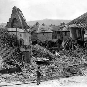 World War Two - Second World War - Bomb damaged houses from a German air raid on a