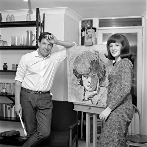 Z-Cars actor Colin Welland seen here relaxing by painting. 1966 A969-002
