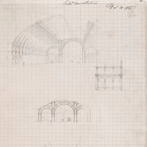 Isambard Kingdom Brunel sketch: interior vault of roof at Paddington Station, 1850