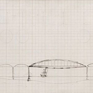 Isambard Kingdom Brunel sketch: railway carriage and Saltash Bridge, c1849-1852