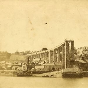 Photograph of the Royal Albert Bridge at Saltash, c1855