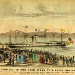 The Arrival of the Iron Steam Ship Great Britain Print, 1845 The Arrival of the Iron Steam Ship Great Britain Print, 1845