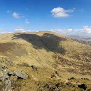 Merrick, the highest mountain in the Southern Uplands, from Benyellary, Galloway Hills, Dumfries & Galloway, Scotland