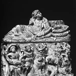 Alabaster cinerary urn preserved in the Gregorian Etruscan Museum, Vatican City