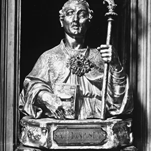 Bust depicting Saint Athanasius, by Cristiano Monterossi, in the Cappella di San Gennaro, inside the cathedral of Naples
