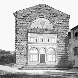 Faade of the Fiesole Abbey, environs of Florence