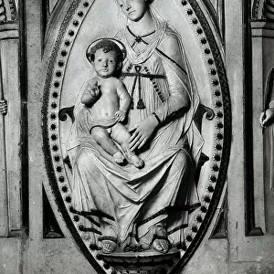 Madonna with Child, detail of the tomb of Cardinal Nicol Forteguierri, attributed to Mino da Fiesole, Basilica of S. Cecilia in Trastevere, Rome