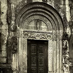 The portal of the northern transept of the Church of San Michele in Pavia