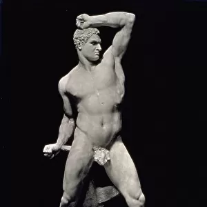 Statue of the Boxer Creugas, by Antonio Canova, in the Pio-Clementino Museum, Gabinetto del Canova, in Vatican City