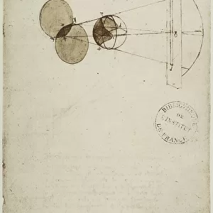 Study of optics, work of Leonardo da Vinci belonging to the Manuscript A (2172 complements), c.89r, preserved at the Institute of France in Paris
