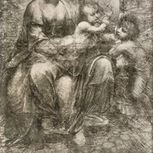 Famous works of Leonardo da Vinci Antique Framed Print Collection: The Virgin and Child with Saint Anne