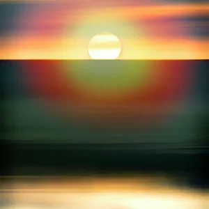 Abstract of sun over water