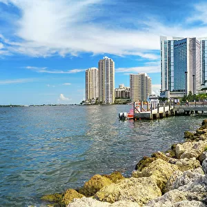 Florida, Miami, Downtown Miami, Bayfront Park overlooking Biscayne Bay, near Bayside Marketplace
