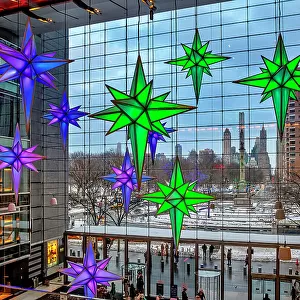 New York City, Manhattan, Columbus Circle, Timer Warner Center, Christmas Decorations