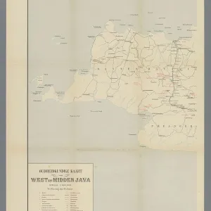 1890-1891 Print of West and Central Java Map 1890-1891 Print of West and Central Java Map