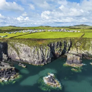 Cliffs and Fields over Porthclais Print, St Davids, Wales UK Cliffs and Fields over Porthclais Print, St Davids, Wales UK