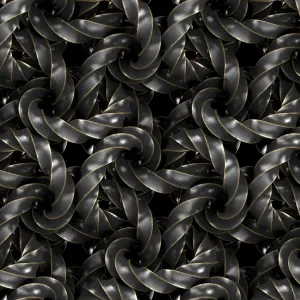 Interlocking 4D Rings Seamless Print