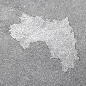 Map of Guinea, Silver Background Print Map of Guinea, Silver Background Print