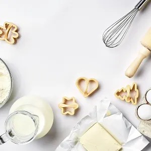 Baking Print: Still Life with Ingredients and Molds Baking Print: Still Life with Ingredients and Molds