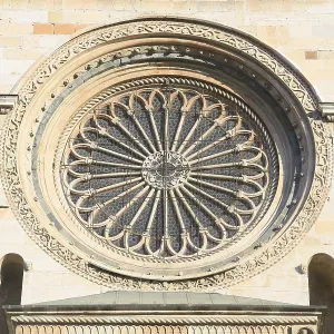 Rose Window Print, Cremona Cathedral, Italy