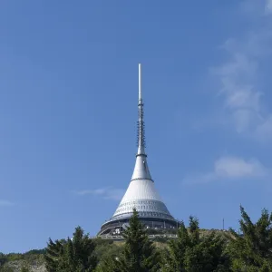 Print of TV Tower and Hotel Jestřáb, Jeschken, Liberec
