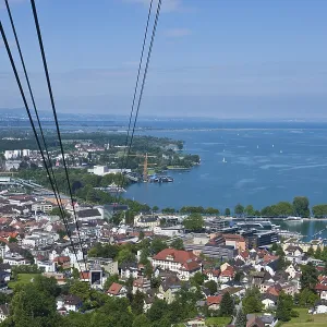 Blick vom Pfaender-Seilbahn über Bregenz. Blick vom Pfaender-Seilbahn über Bregenz.