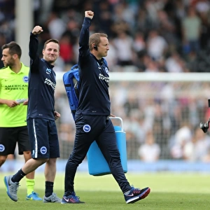 Brighton and Hove Albion's Victory Celebration: Paul Watson and Antony Stuart at Fulham's Craven Cottage (15/08/2015)