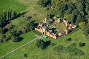 Prints of Ruins of Bradgate House stables, Leicestershire, 2024 Aerial Views of England - Landscapes, Cities and Heritage from Above: Bradgate House Stable Ruins Print