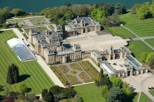 Prints of Blenheim Palace, Oxfordshire. An aerial view of Blenheim Palace, 2016 England from the Air - Landscapes, Cities and Heritage: Blenheim Palace Aerial Print