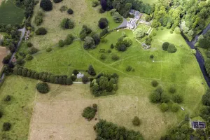 Prints of Bossington Park Deserted Settlement Earthwork And Landscape Park, Hampshire, 2016 England from the Air - Landscapes, Cities and Heritage: Bossington Park Print: Aerial View of Deserted Settlement and Landscape