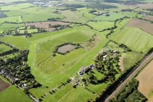 Prints of Folkestone Racecourse, Kent, 2017 England from the Air - Landscapes, Cities and Heritage: Folkestone Racecourse Print, Kent