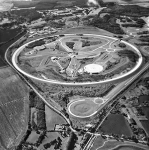 Prints of Millbrook Proving Ground, Bedfordshire. Millbrook is a dedicated automotive testing facility built by Vauxhall and Bedford in the 1960s England from the Air - Landscapes, Cities and Heritage: Millbrook Proving Ground Print, Bedfordshire