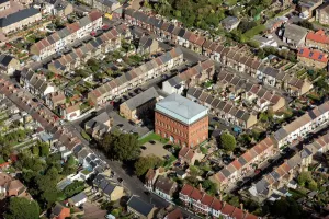 Prints of Water Tower Of Ramsgate Water Works, Kent, 2017 England from the Air - Landscapes, Cities and Heritage: Ramsgate Water Works Print - Aerial View of Ramsgate Water Tower