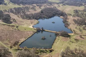 Prints of Pen Ponds, Richmond Park, London. Photographed in 2018 England from the Air - Landscapes, Cities and Heritage: Richmond Park Print: Pen Ponds Landscape