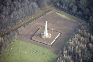 Prints of Tusmore Park Obelisk, Oxfordshire. A commemorative monument, built in 2012 to mark the Queens Diamond Jubilee. Photographed in February 2013 England from the Air - Landscapes, Cities and Heritage: Tusmore Park Obelisk Print, a commemorative monument in Oxfordshire