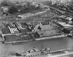 Bristol Prints: The Floating Harbour, Bristol Print - Aerial view of the harbour in 1921