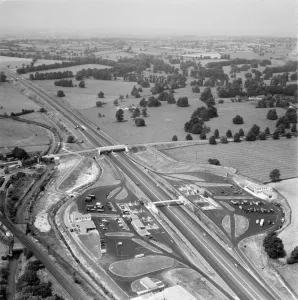 Motorway Services Print: Aerial View of Newport Pagnell