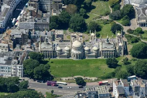 Prints of The Royal Pavilion, listed Grade I, The City of Brighton and Hove, 2024 Aerial Views of England - Landscapes, Cities and Heritage from Above: The Royal Pavilion Print, a Grade I listed building