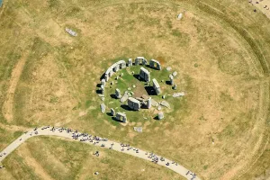 Prints of Stonehenge, Wiltshire, 2025 Aerial Views of England - Landscapes, Cities and Heritage from Above: Stonehenge Print, a photograph of the monument in Wiltshire