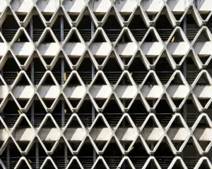 Bristol Prints: Print of Princes Street Car Park, a 1950s concrete structure in Bristol