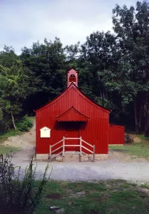 Religious Prints: Tin Tabernacle Print: Exterior View of Entrance