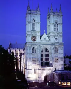 England Prints: Westminster Abbey Nighttime Print