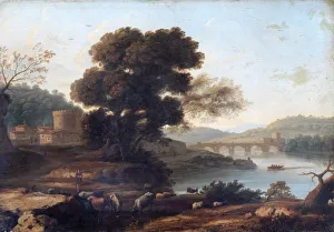 Claude - Pastoral Landscape with the Ponte Molle, Rome N070561 Claude - Pastoral Landscape with the Ponte Molle, Rome N070561
