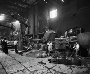 Print of Steel Production at Cammell Laird Works