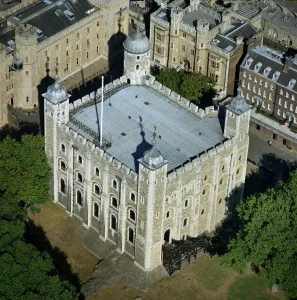 Tower of London Print: Aerial view of the White Tower