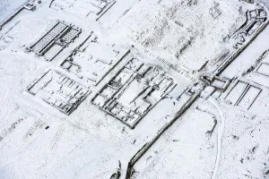 Hadrian's Wall Roman Fort Print in Snow