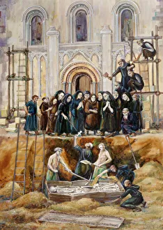 Heritage/reconstructing past monastic illustrations/exhumation arthur guinivere j920413 Heritage/reconstructing past monastic illustrations/exhumation arthur guinivere j920413
